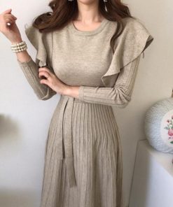 ワンピース | ショルダーフリルニットワンピース新作