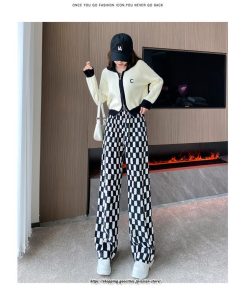 チノ・テーパード・ジョガー・スキニーパン | パンツ レディース ボトムス パンツ チェック柄 お洒落 秋冬 ママ 20代 30代 40代 デート お出かけ 普段使い ガーリー トレンド 韓国 レトロ 可愛い カジュアル