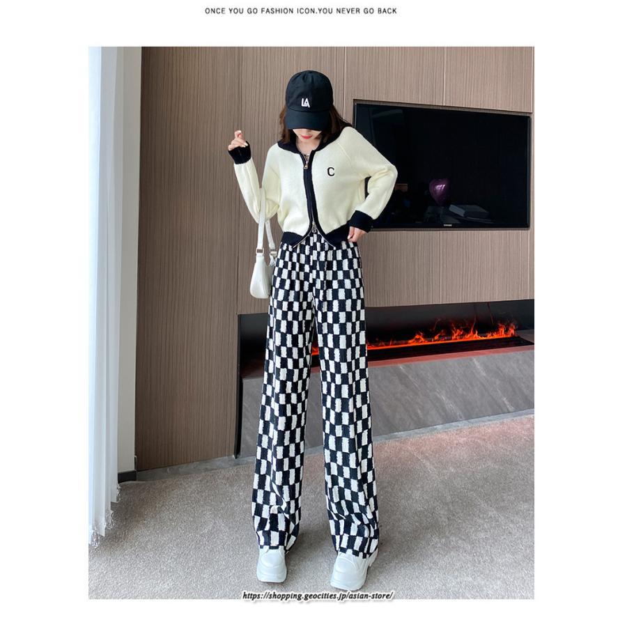 チノ・テーパード・ジョガー・スキニーパン | パンツ レディース ボトムス パンツ チェック柄 お洒落 秋冬 ママ 20代 30代 40代 デート お出かけ 普段使い ガーリー トレンド 韓国 レトロ 可愛い カジュアル