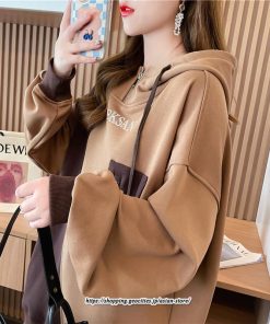 パーカー | トップス レディース 長袖 フード付き スウェット プルオーバー トレーナー 裏起毛 ゆったり 切り替え 大きいサイズ カジュアル 体型カバー