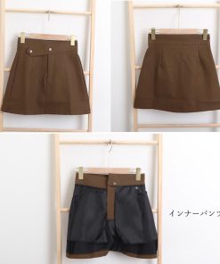 ミニスカート | PUレザー ハイウエスト