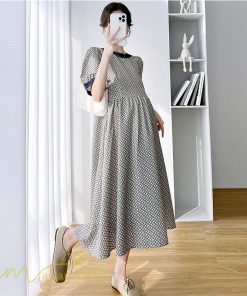 ワンピース | マタニティレディース マタニティウェア 夏 韓国風 Aライン 半袖 柄 産前 マタニティ サマー送料無料 膝丈 お出かけ 大きいサイズ 上品