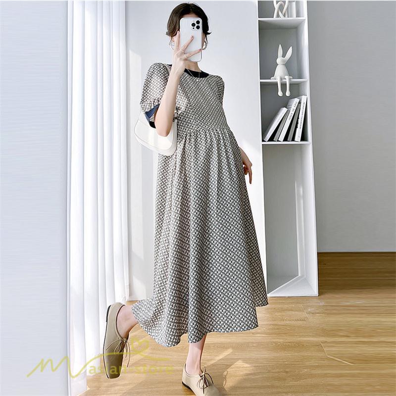 ワンピース | マタニティレディース マタニティウェア 夏 韓国風 Aライン 半袖 柄 産前 マタニティ サマー送料無料 膝丈 お出かけ 大きいサイズ 上品