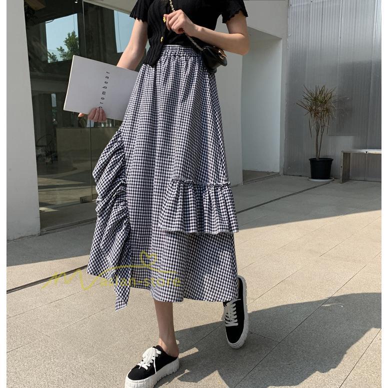 スカート | プリーツロング 春 夏 秋 マキシ 大きいサイズ フレアマキシプリーツ チェック柄 通勤通学 20代30代40代 不規則 フレア