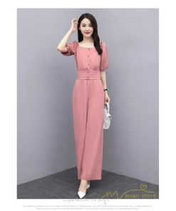 セットアップ | スーツ レディース 半袖 ブラウス パンツ 2点セット 上下 ロングパンツ ワイドパンツ ボトムス 大きいサイズ カジュアル レディース ゆったり