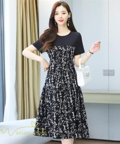 ミディアム | ワンピース Aライン レディース 着痩せ 上品 カジュアル 半袖 切り替え 小花柄 きれいめ 上品 大きいサイズ 30代 大きいサイズ 大人 20代 40代 お出かけ