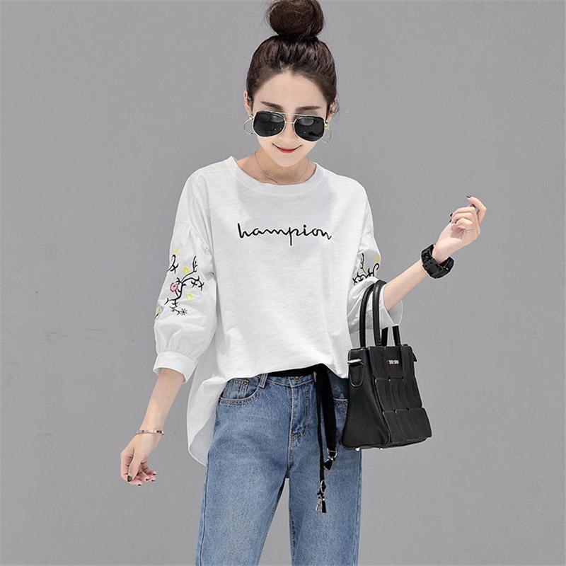 シャツ・ブラウス | シャツ ブラウス レディース パフスリーブ 花柄 刺繍 ストライプ トップス ラウンドネック 韓国風 カジュアル フェミニン トレンド ゆったり ファッション