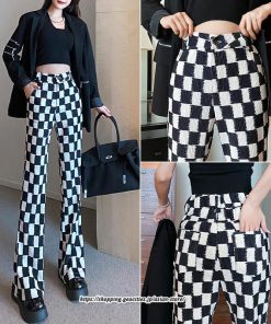 チノ・テーパード・ジョガー・スキニーパン | パンツ レディース フレアパンツ ロングパンツ チェック柄 カジュアル ハイウエスト ワイドパンツ トレンド かわいい おしゃれ 楽ちん お出かけ 送料無料 デート