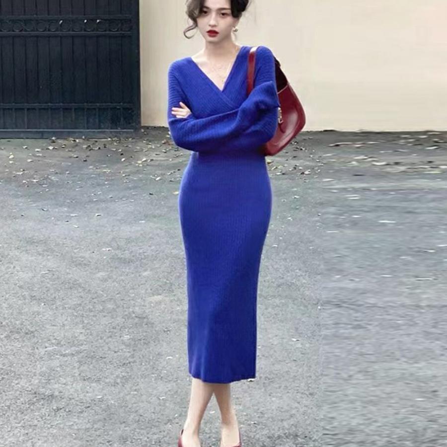 ワンピース | カシュクールニット韓国風