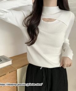 ニット・セーター | カットソー ニット レディース リブニット 長袖 秋冬 春 トップス スリム ストレッチ インナー 無地 着痩せ 長袖ニット 長袖カットソー 通学通勤 プルオーバー