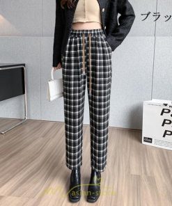 チノ・テーパード・ジョガー・スキニーパン | テーパードパンツ パンツ レディース ボトムス 美脚 楽ちん 体型カバー チェック柄 ハイウエスト お出掛け 20代 10代 細見え 高見え 送料無料 脚長 ロング