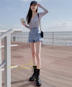 ショートパンツ | ゆったり Aライン デニム デニムパンツ ショートデニム ショーパン 短パン ショート丈 膝上 カジュアル 通勤通学 上品 20代30代40代 お出かけ