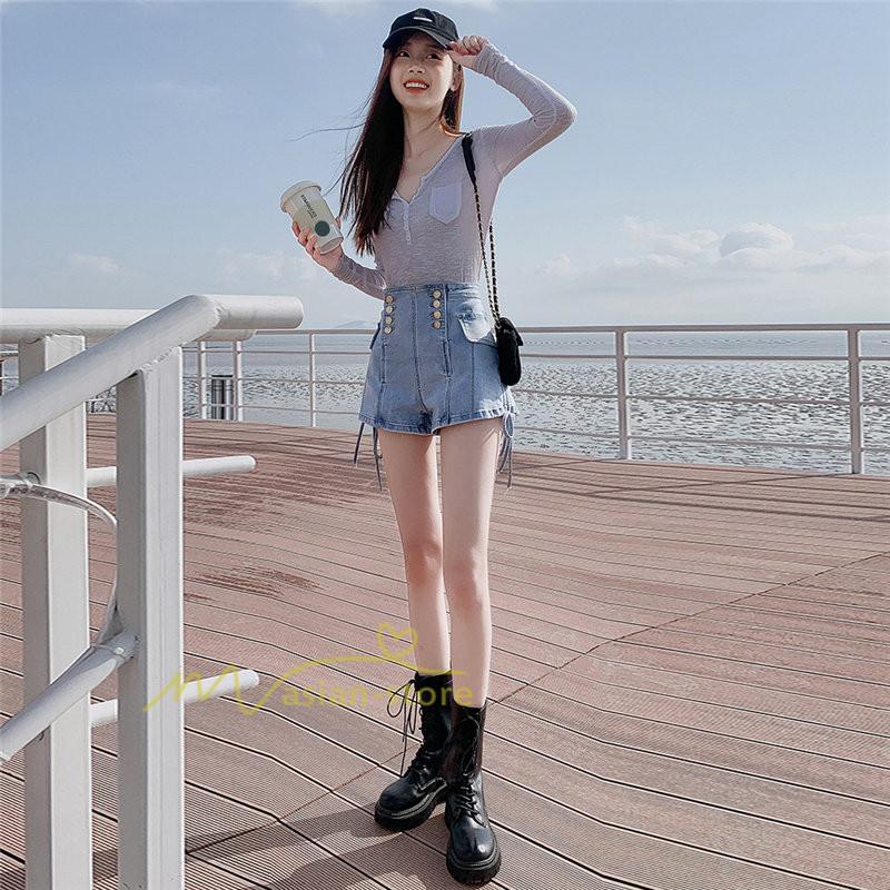 ショートパンツ | ゆったり Aライン デニム デニムパンツ ショートデニム ショーパン 短パン ショート丈 膝上 カジュアル 通勤通学 上品 20代30代40代 お出かけ