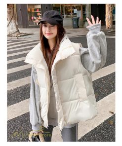 ベスト | ダウンダウン レディース ノースリーブ 秋冬 コーデ 着回し 暖かい スタンドネック 着痩せ 20代 30代 大きいサイズ 黒 韓国風 40代 防寒 白 50代