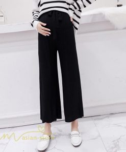 パンツ レギンス | マタニティパンツ レディース 妊婦服 カジュアル 着痩せ リブ ワイドパンツ マタニティ ウエスト調整 ゆったり 大きいサイズ 上品 パンツ お出かけ 上品