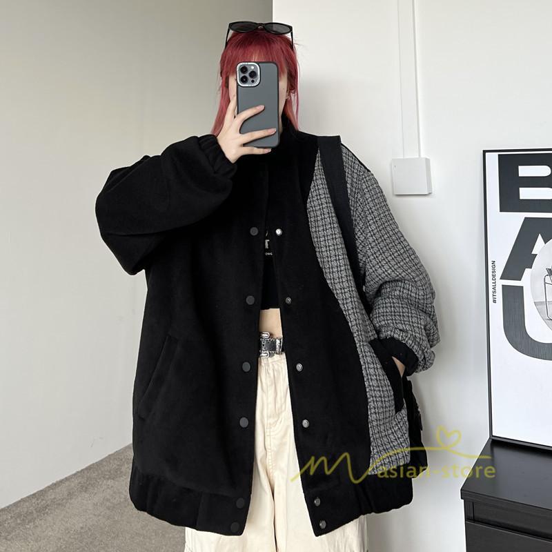 コート・ジャケット | ジャケット レディース アウター 長袖 ブルゾン メンズ スタンドカラージャケット トップス 20代30代 ゆったり 40代50代 オーバー Oversize 羽織り 秋冬