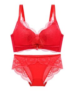 キャミソール | ショーツ 4段ホック 下厚パッド付き ブラ レース 2点セット リボン付き セクシーランジェリー ノンワイヤー ブラジャー