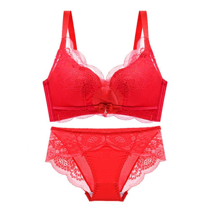 キャミソール | ショーツ 4段ホック 下厚パッド付き ブラ レース 2点セット リボン付き セクシーランジェリー ノンワイヤー ブラジャー