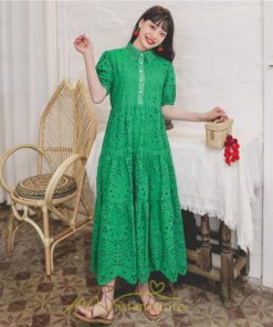 マキシ | リゾートワンピ ビーチウェア リゾート ワンピース レース 夏 秋 大人可愛い リゾート お出かけ 愛されコーデ 流行 お茶会 半袖 女子会 ダンス 学園祭 撮影会