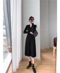 ニットワンピース | ワンピース 春 春服 レディース 長袖 ゆったり 秋 冬 ロング丈 可愛い 2022秋冬 暖か 通勤 おしゃれ デート 20代30代40代50代 女子会 同窓会