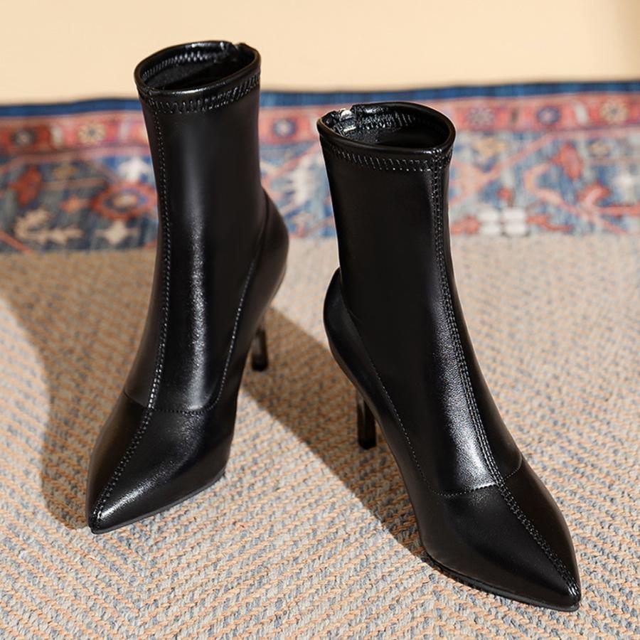 ショートブーツ | ハイヒールブーツ 裏起毛 レディース韓国