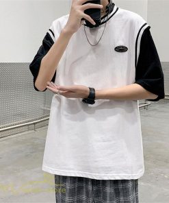 Tシャツ | Tシャツメンズ 重ね着風 半袖 Tシャツ おしゃれ ゆったり カジュアルシャツ クルーネック 新作 大きいサイズ 切り替え サマー上品 春夏 ファッション