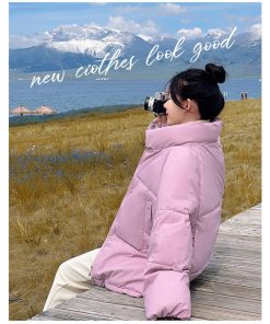 ダウンジャケット コート | ダウンコート 中綿コート レディース 無地 スタンドカラー ショート丈 ダウン コート ダウンジャケット 暖かい 中綿ジャケット カジュアル 秋冬 コーデ 可愛い