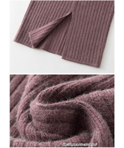 スカート | ニットストレッチレディース 秋冬 ロング丈 ミモレ丈 後ろスリット入れ タイトウエストゴム スリム リブニット 大人