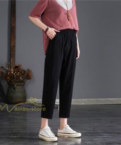 チノ・テーパード・ジョガー・スキニーパン | パンツ テーパードパンツ レディース 無地 9分丈 秋 リネン混 着痩せ シンプル 可愛い ウエストゴム カジュアル ワイドパンツ ゆったり OL ビジネス きれいめ