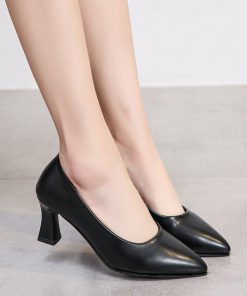 パンプス | 合皮レディース ポインテッドトゥ ピンヒール ストラップなし 黒 大きいサイズ ハイヒール 滑り止めソール パンプス 柔らかい生地 スリップオン