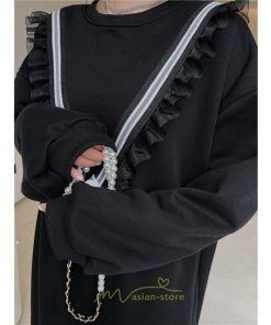 マキシ | スウェットワンピース 秋冬 レディース ロングワンピース ロングスウェット 裾切り替え 長袖ワンピース 30代60代 ゆったり 大人40代 黒ワンピース 大きいサイズ