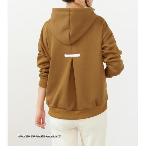 パーカー | バックパール プルオーバー 長袖 バックタック トレーナー レディース フェイクパール ゆったり フード付き 裏起毛 防風 厚手 防寒 秋冬 あったか