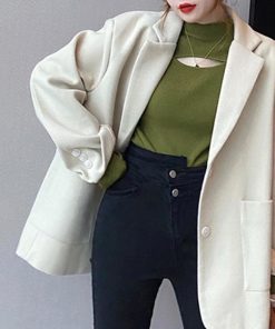 ニット・セーター | ニットトップス 胸開き プチハイネック