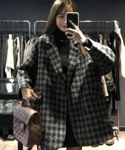 ジャケット・ブルゾン | 千鳥格子柄 ジャケット 中綿コート 秋冬