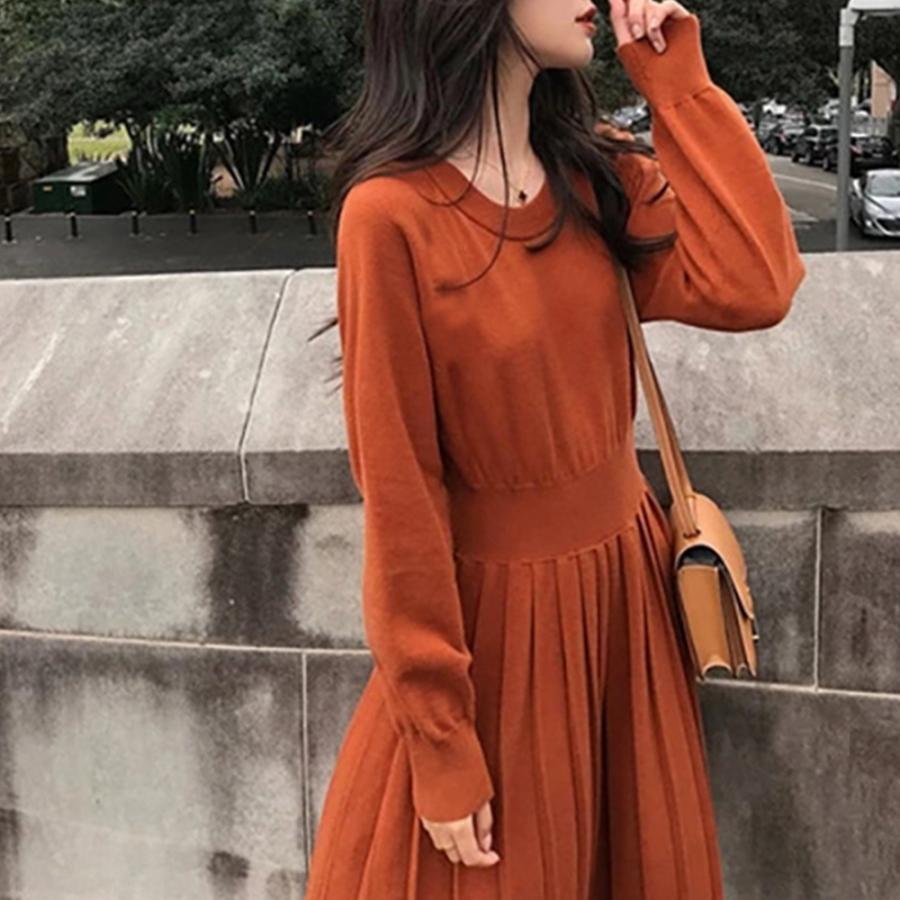 ワンピース | ニットプリーツワンピースレディースニット