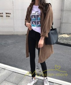 在庫ある | 短納期ロングシャツ アウター コーデュロイレディースブラウス カーディガン ゆったりシャツトップス オフィスブラウス 春秋着こなし インナーシャツ 通学通勤