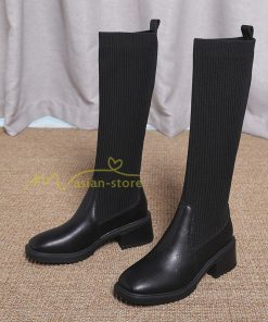 ロングブーツ | ブーツ ヒール カジュアル レディース 靴 シューズ お出かけ 秋冬 ロング丈ブーツ ジョッキーブーツ 春秋冬 美脚 黒靴 太ヒール 大人