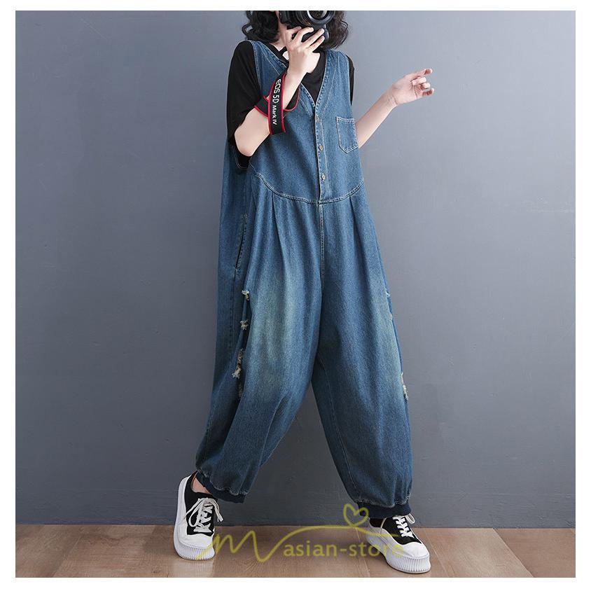オーバーオール サロペット | サロペット オールインワン レディース 春 デニム オーバーオール おしゃれ パンツ サルエル 体型カバー マタニティ カジュアル 大人 お出かけ 2022新作 秋 人気