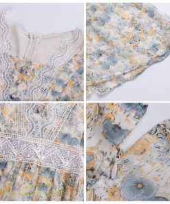 ミディアム | Aラインワンピース レディース 着痩せ ワンピース 花柄 エレガント おしゃれ 大きいサイズ 夏新作 サマーワンピース 上品 40代 20代 カジュアル 30代 日常感