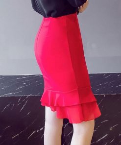 スカート | タイトマーメイドハイウエスト セクシーヒップアップ 膝丈無地 黒 オフィス 30代40代 50代 フォーマル