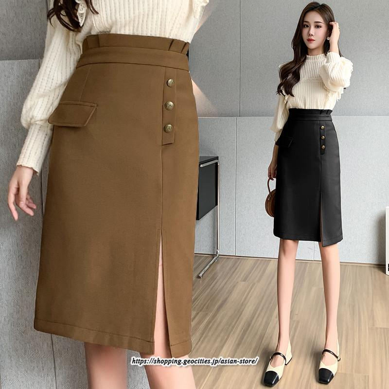 スカート | 膝丈 ひざ丈 秋冬新作 ミモレ丈 カジュアル Aライン スリット 優雅 上品 キレイめ 着痩せ 2022新作 通勤 40代 20代 通学 30代 大人フェミニン 50代
