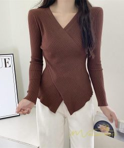 ｔシャツ・カットソー | リブカットソー レディース 秋 秋服 トップス 長袖 ロングスリーブ リブ カットソー 綿混 秋コーデ インナー タイト 伸縮性 ショート丈 スリム ニットソー