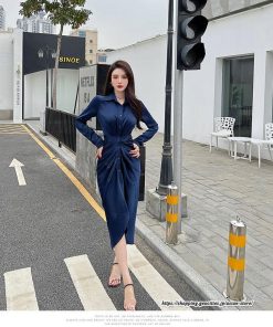 タイト | ワンピースタイトワンピース長袖 上品 セクシー高級感 ワンピース タイトワンピース シャツワンピース スリム 美ライン お呼ばれ エレガント シルエット