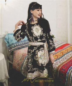 ミニ丈 | ワンピース 長袖 膝上 ひざ上 夏 秋 きれいめ レディース 大人 カジュアル かわいい 上品 リゾート お出かけ ワンピ 小柄 赤 黒 花柄 低身長 二色展開