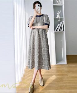 ワンピース | マタニティレディース マタニティウェア 夏 韓国風 Aライン 半袖 柄 産前 マタニティ サマー送料無料 膝丈 お出かけ 大きいサイズ 上品