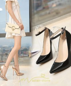 パンプス | 痛くない ストラップ 13cm ピンヒール 歩きやすい 大きいサイズ ウエディング 楽 ポインテッドトゥ フォーマル 結婚式 美脚パーティー