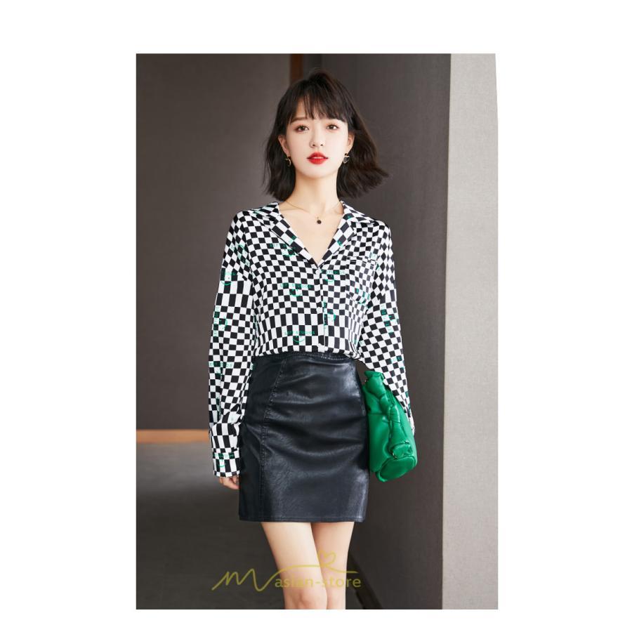 シャツ・ブラウス | ブラウス レディース 長袖 50代 シャツ トップス シフォン チェック柄 きれい 40代 30代 20代 カジュアル お出かけ 食事会 デート お出かけ 女子会 通勤