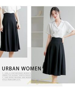 スカート | 膝丈 フレアレディース 春 夏 春夏 黒 シンプル ひざ丈 無地 ミモレ丈 秋 お出かけ リクルート 面接 通勤 就活 高級感 OL 上品　 オフィス