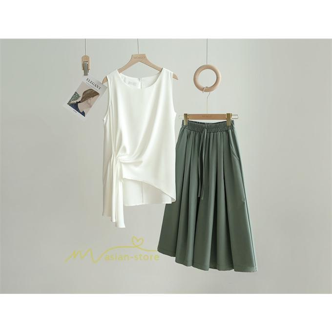 ワイドパンツ | ガウチョパンツレディース スカンツ スカーチョ リラックスパンツ 無地 ウエストゴム ゆったり シンプル 体型カバー おしゃれ ガウチョ ボトムス