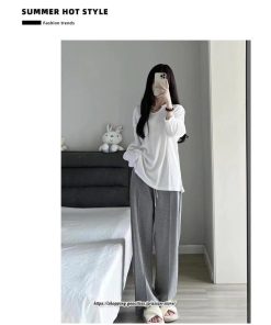 ワイドパンツ | スウェットパンツ レディース ロングパンツ 長ズボン ボトムス 綿 コットン ウエストゴム スウェット 部屋着 カジュアル 無地 ルームウエア 動きやすい シンプル